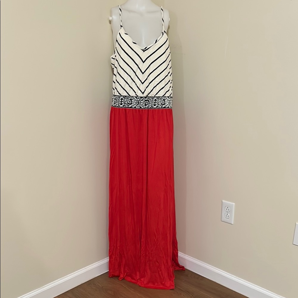 Black and White Spaghetti Strap Maxi Dress for Prom